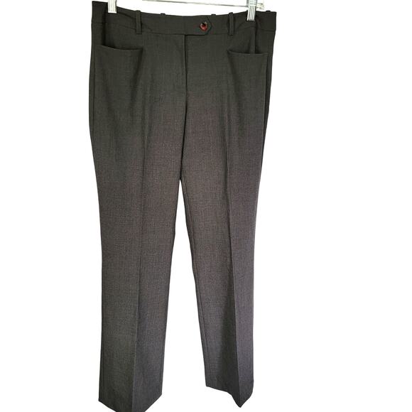 Calvin Klein Charcoal Grey Modern Fit Mid Rise Classic Minimal Dress Pant Size 4 - Picture 1 of 14